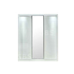 Rosy 180cm High Gloss 3 Door Sliding Wardrobe White + Mirror 