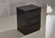 Rosy Black High Gloss Bedside - Straight 