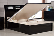 Rosy Black High Gloss Ottoman Bed - Storage Lift Up | Double 4FT6 