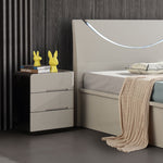 Rosy Light Grey High Gloss Bedside Left Hand/Right Hand - Curved 