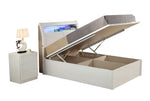 Rosy White High Gloss Ottoman Bed - Storage Lift Up | Single 3FT 
