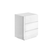 Rosy White High Gloss Bedside - Curved 