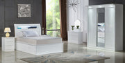 Rosy White High Gloss Bedside - Straight 