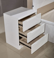 Rosy White High Gloss Bedside - Straight 
