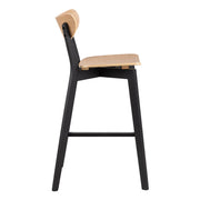 Roxby Bar Stool, Black and Oak Set of 2 