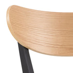 Roxby Bar Stool, Black and Oak Set of 2 