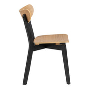 Roxby Dining Chairs in Black and Oak Set of 2 