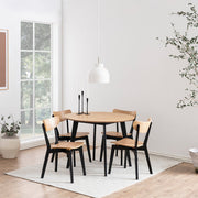 Roxby Dining Chairs in Black and Oak Set of 2 