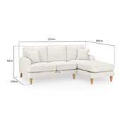 Rupert Sofa - Fabric Beige Right Hand Facing Corner - 215 x 160 CM 