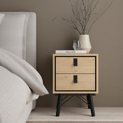 Ry 3 Piece Bundle, Bedside, Chest and 3 Door 3 Drawer Wardrobe in Jackson Hickory Oak 