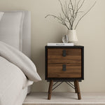 Ry 3 Piece Bundle, Bedside, Chest and 3 Door 3 Drawer Wardrobe in Matt Black Walnut 