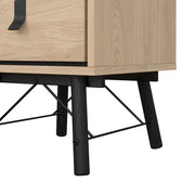 Ry Bedside Cabinet 2 Drawer Jackson Hickory Oak 