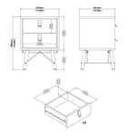 Ry Bedside Cabinet 2 Drawer Jackson Hickory Oak 