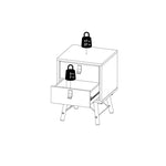 Ry Bedside Cabinet 2 Drawer in Matt Black Walnut 