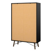 Ry China Cabinet 1 Door 1 Glass Door 1 Drawer in Matt Black Walnut 