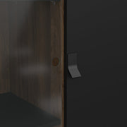 Ry China Cabinet 1 Door 1 Glass Door 1 Drawer in Matt Black Walnut 