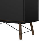Ry China Cabinet 1 Door 1 Glass Door 1 Drawer in Matt Black Walnut 
