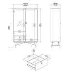 Ry China Cabinet 1 Door 1 Glass Door 1 Drawer in Matt Black Walnut 