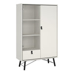 Ry China Cabinet 1 Door 1 Glass Door 1 Drawer in Matt White 