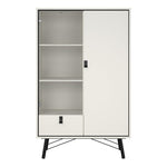 Ry China Cabinet 1 Door 1 Glass Door 1 Drawer in Matt White 