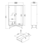 Ry China Cabinet 1 Door 1 Glass Door 1 Drawer in Matt White 
