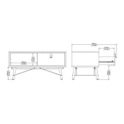 Ry Coffee Table with 1 Drawer in Matt Black Walnut 