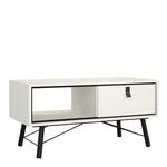 Ry Coffee Table with 1 Drawer in Matt White 