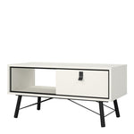 Ry Coffee Table with 1 Drawer in Matt White 