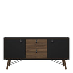 Ry Sideboard 2 Doors 2 Drawers in Matt Black Walnut 