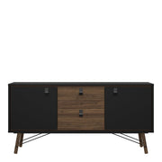 Ry Sideboard 2 Doors 2 Drawers in Matt Black Walnut 