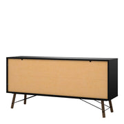 Ry Sideboard 2 Doors 2 Drawers in Matt Black Walnut 