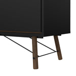 Ry Sideboard 2 Doors 2 Drawers in Matt Black Walnut 