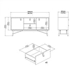 Ry Sideboard 2 Doors 2 Drawers in Matt Black Walnut 