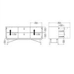 Ry Sideboard 2 Doors 2 Drawers in Matt Black Walnut 
