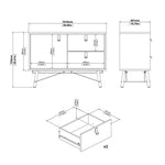 Ry Sideboard with 1 Door 2 Drawers in Matt White 