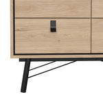 Ry Small Double Chest of Drawers 6 Drawers in Jackson Hickory Oak 