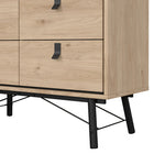 Ry Small Double Chest of Drawers 6 Drawers in Jackson Hickory Oak 