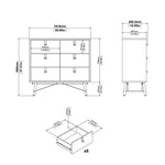 Ry Small Double Chest of Drawers 6 Drawers in Jackson Hickory Oak 