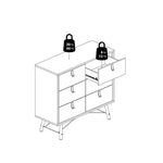 Ry Small Double Chest of Drawers 6 Drawers in Jackson Hickory Oak 