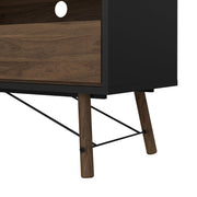 Ry TV Unit 1 Door 1 Drawer in Matt Black Walnut 