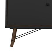Ry TV Unit 1 Door 1 Drawer in Matt Black Walnut 