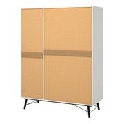 Ry Wardrobe 3 Doors 3 Drawers in Matt White 
