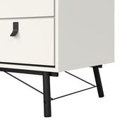 Ry Wardrobe 3 Doors 3 Drawers in Matt White 