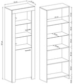 Sky Tall Display Cabinet 70cm