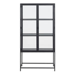 Seaford 2 Glass Door Display Cabinet in Black 