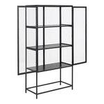 Seaford 2 Glass Door Display Cabinet in Black 