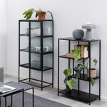 Seaford 2 Glass Door Display Cabinet in Black 
