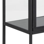 Seaford 2 Glass Door Display Cabinet in Black 