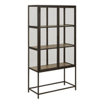 Seaford 2 Glass Door Display Cabinet in Black & Oak 