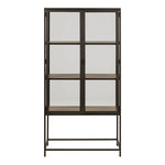 Seaford 2 Glass Door Display Cabinet in Black & Oak 